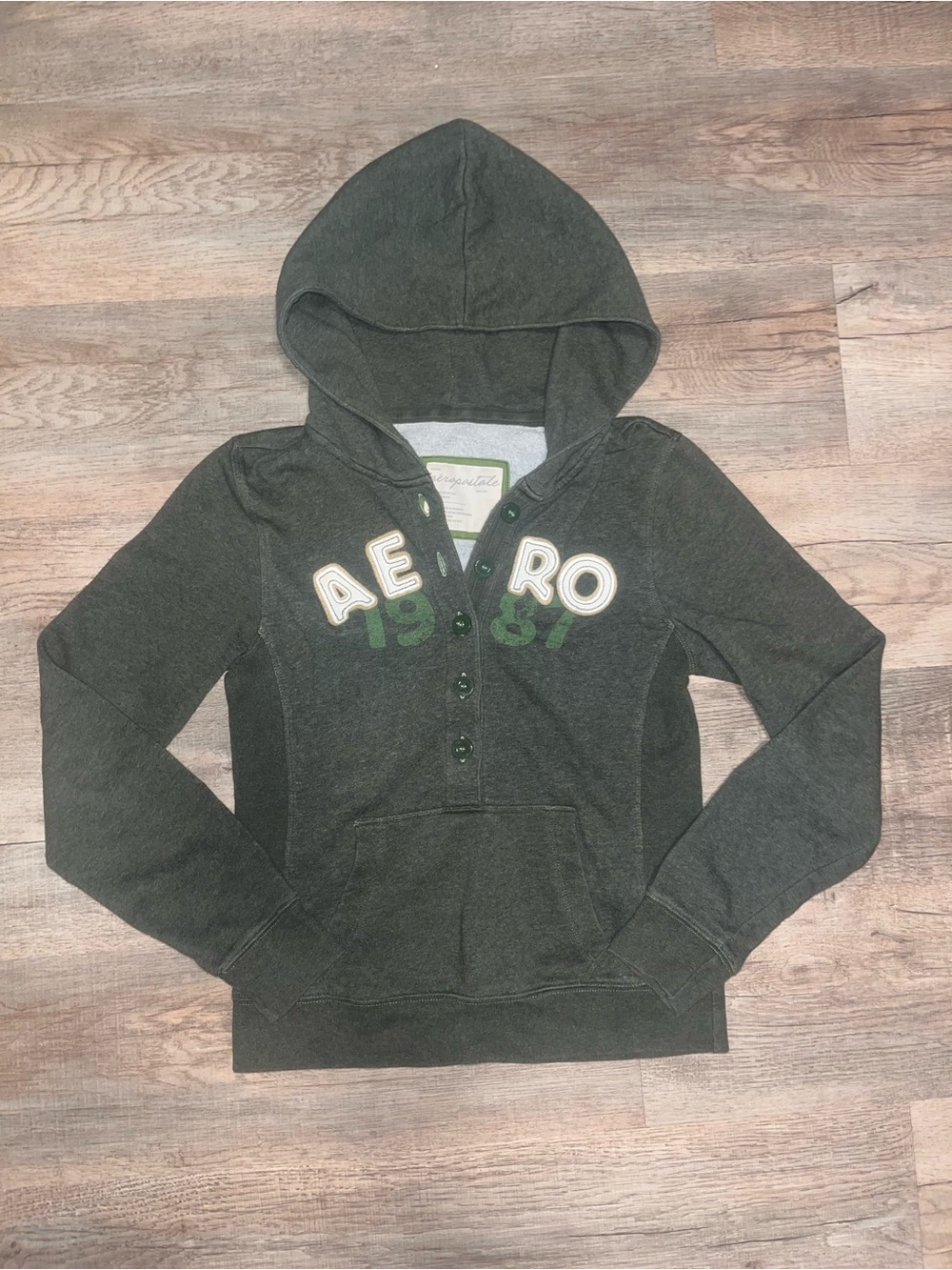 Aeropostale Y2K Button Front Hoodie Women's Medium